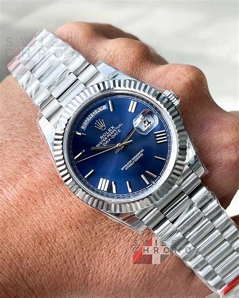 blue face rolex day date|rolex day date stainless.